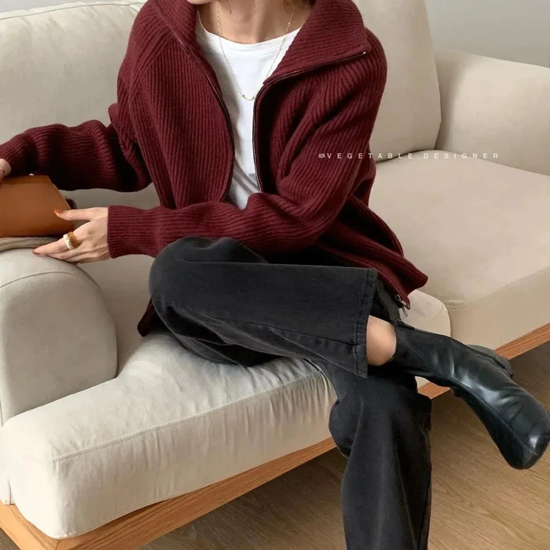 New Oversize Womens Sweaters Autumn Vintage Cardigans Loose Winter Sweater Knitted New Women Cardigan Knit Button Loose