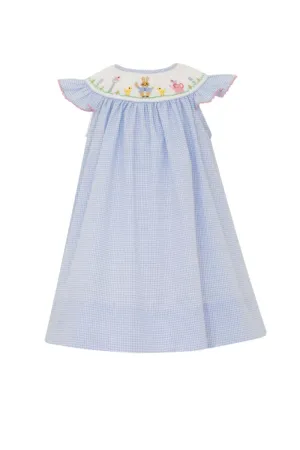 Peter Rabbit Angel Wing Bishop Dress- Blue Gingham