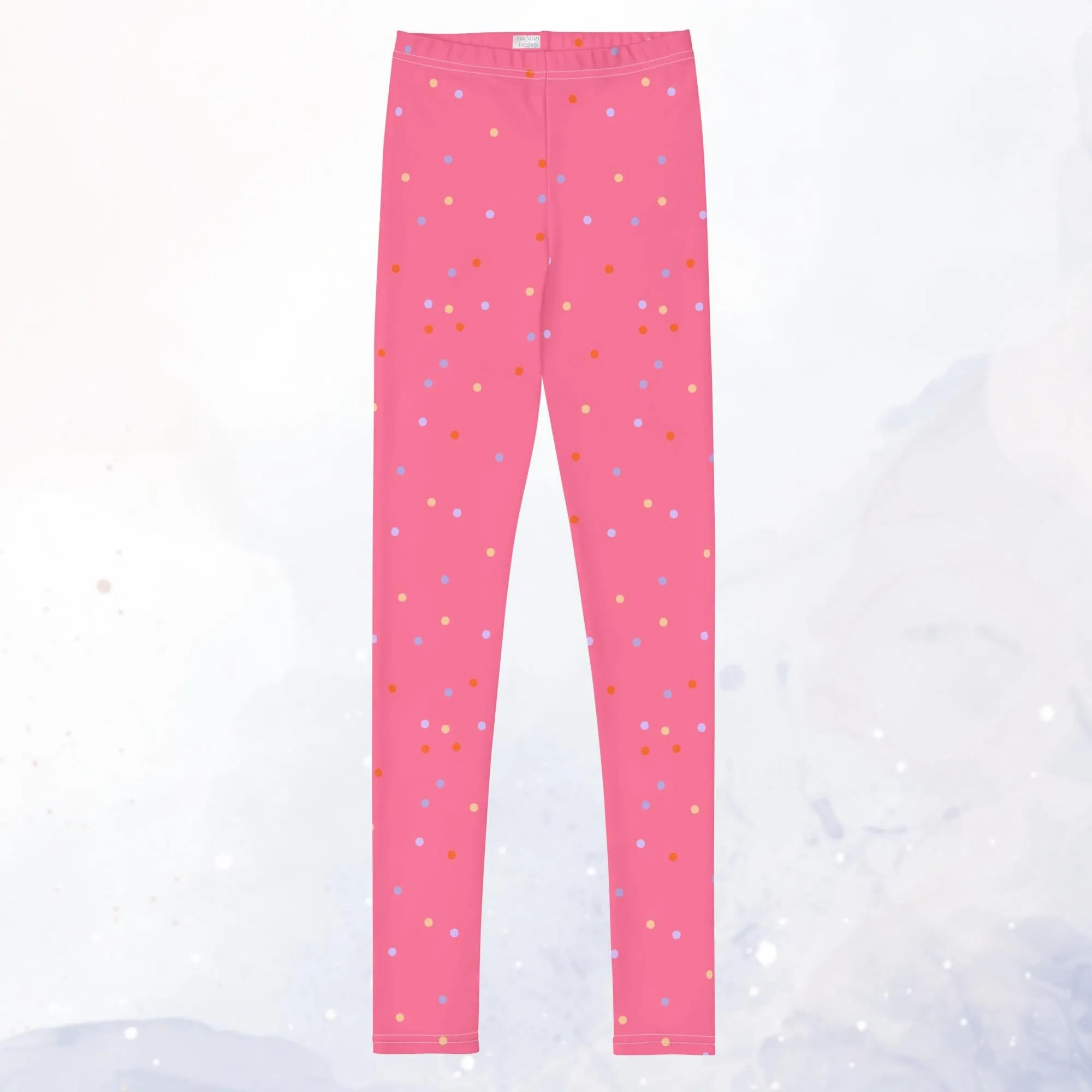 Pink Polka Dot Kid's Youth Teen Leggings