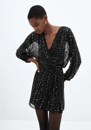 Print wrap dress