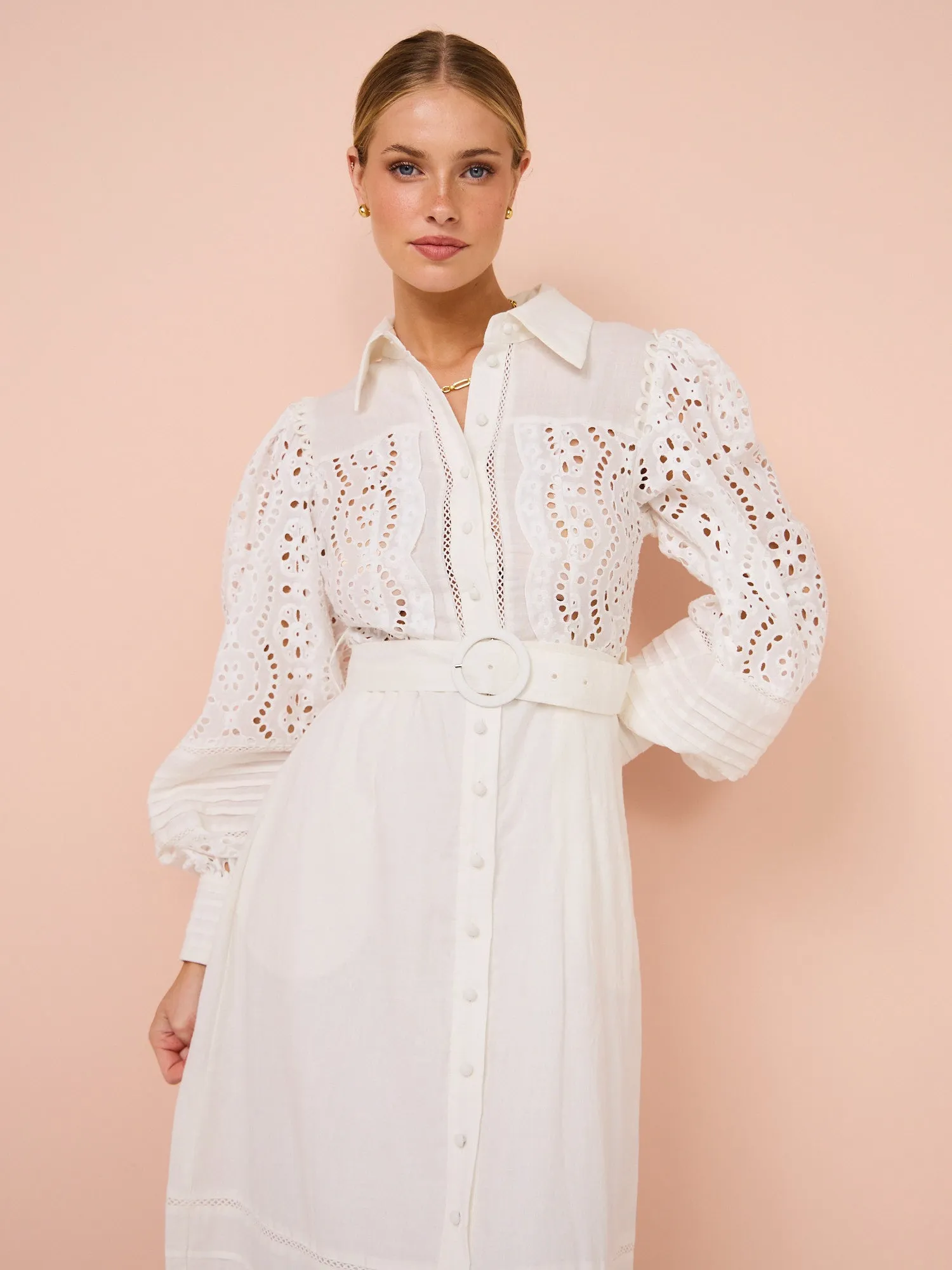 Saint Armont Lara Maxi Shirt Dress in Ivory