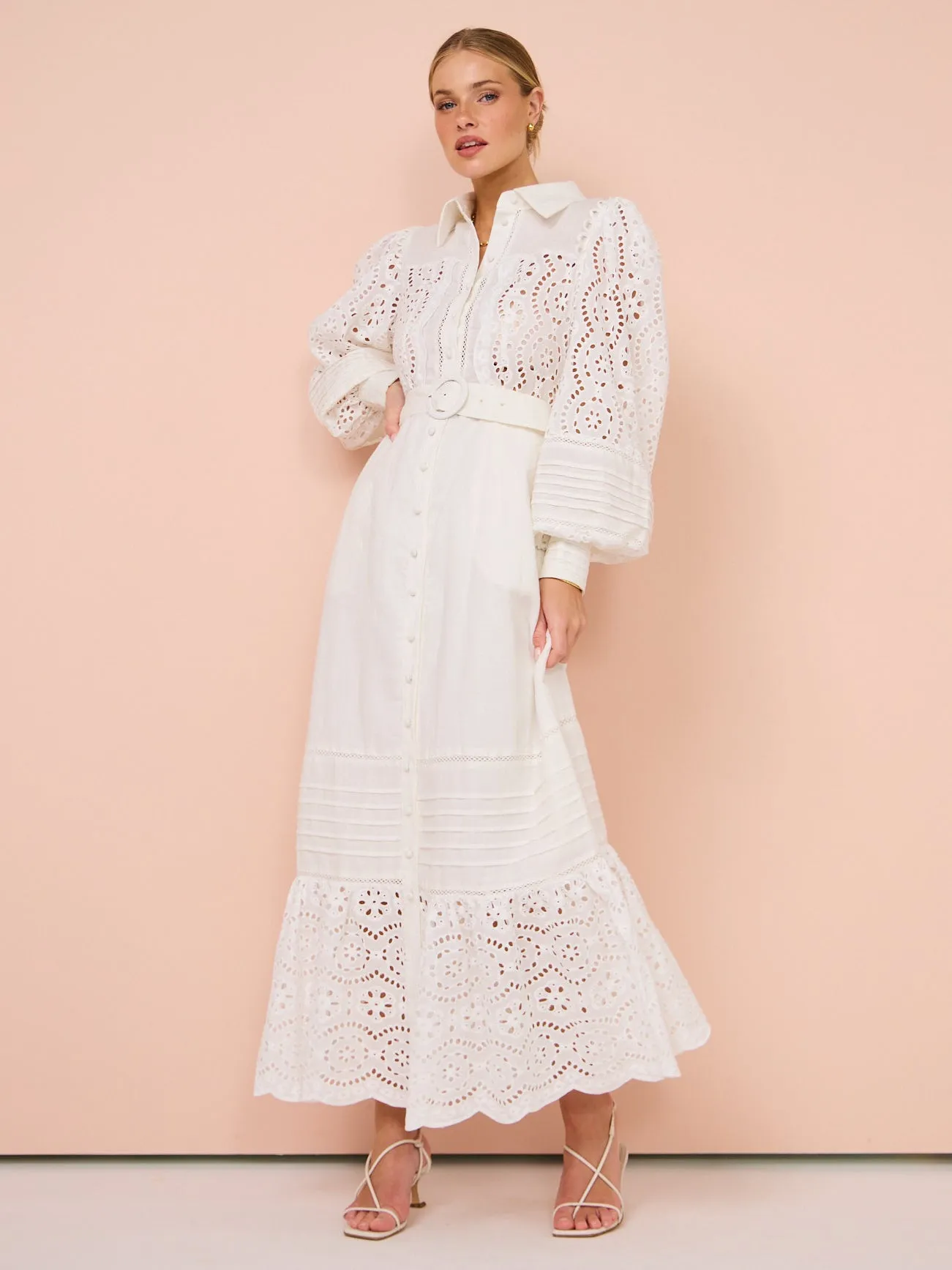 Saint Armont Lara Maxi Shirt Dress in Ivory