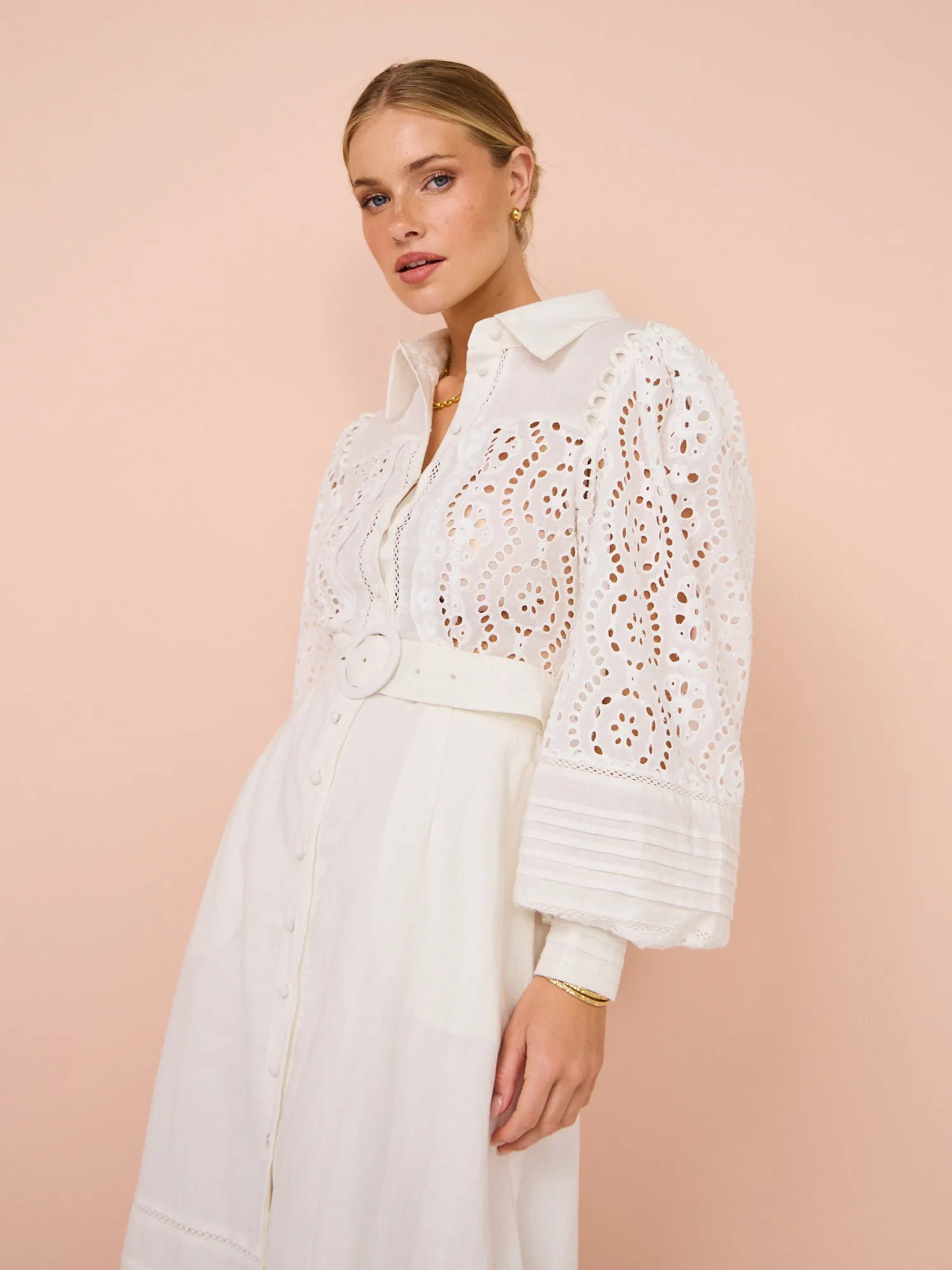 Saint Armont Lara Maxi Shirt Dress in Ivory