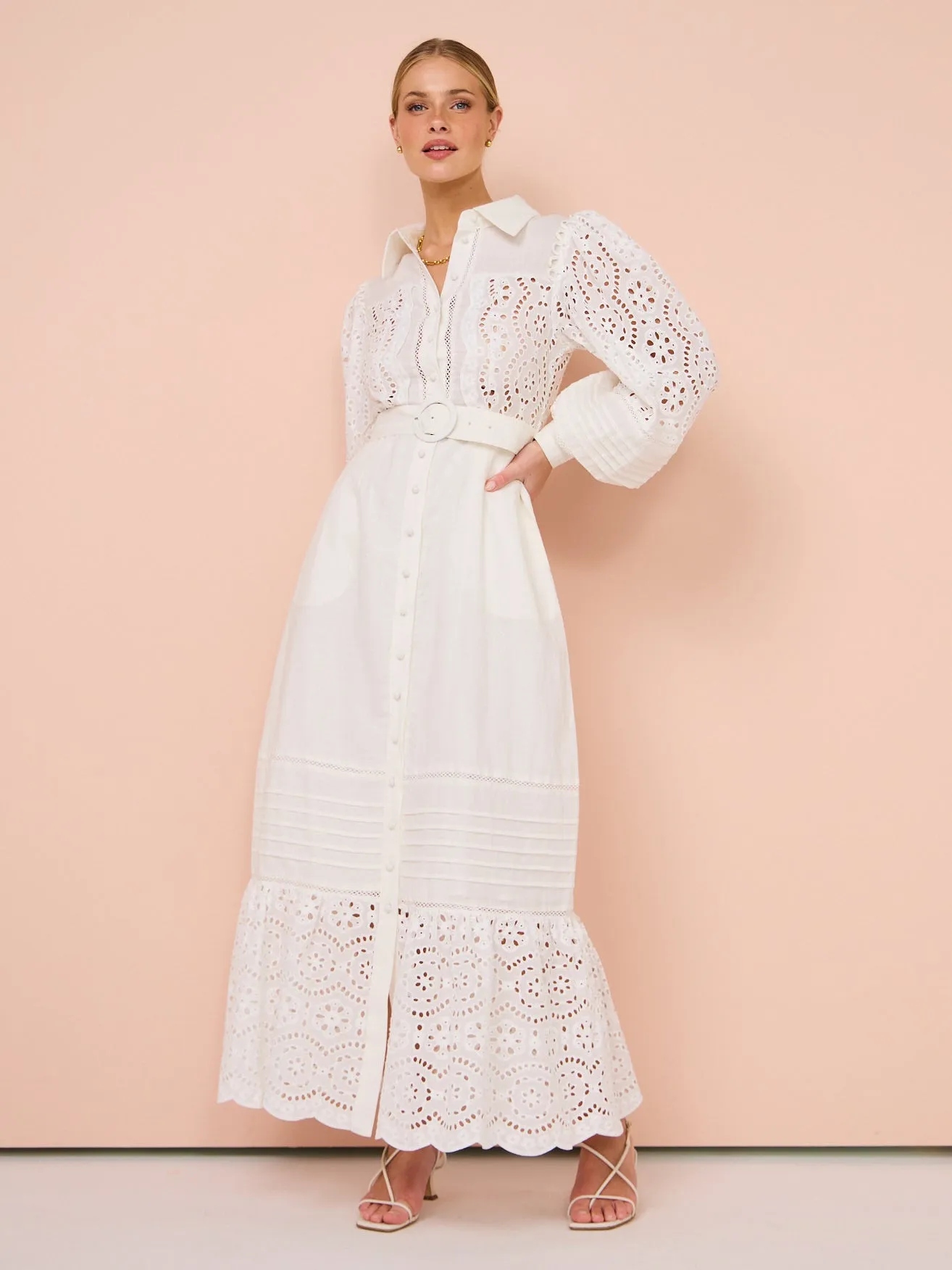 Saint Armont Lara Maxi Shirt Dress in Ivory