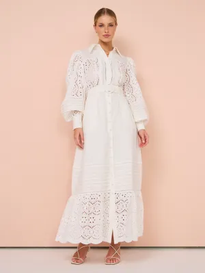 Saint Armont Lara Maxi Shirt Dress in Ivory