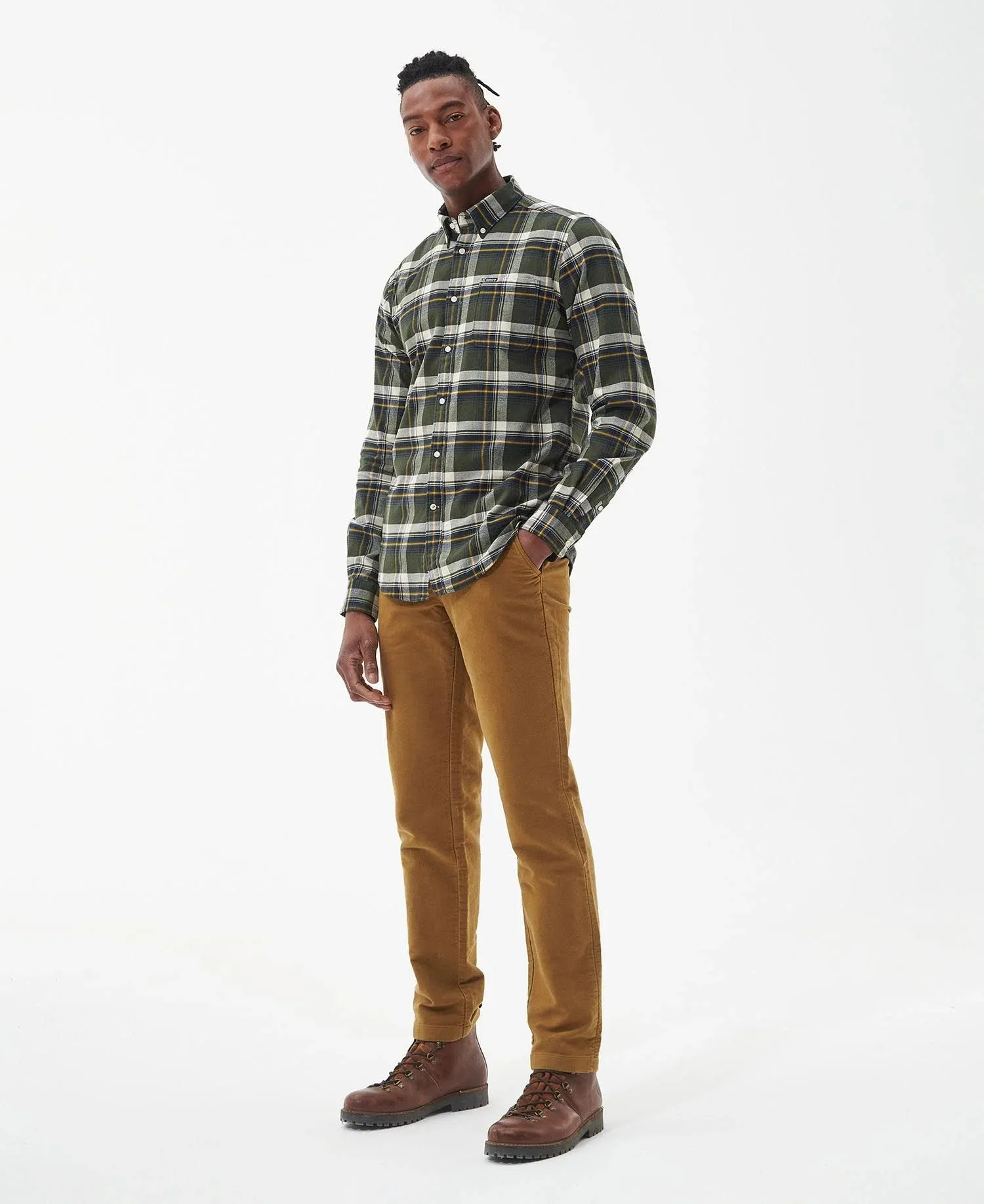 Shieldton Tailored Shirt in Olive by Barbour