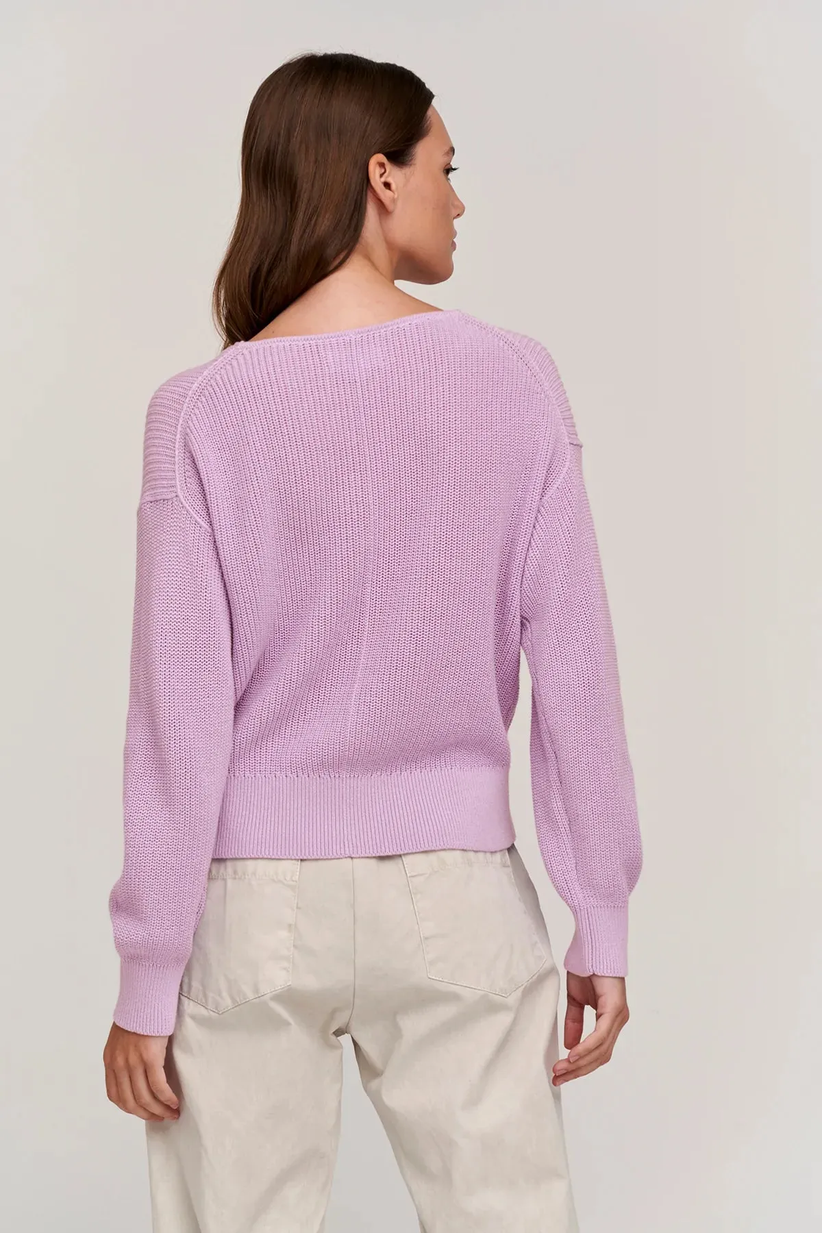 Solange Textured Cotton Cardigan - Orchid