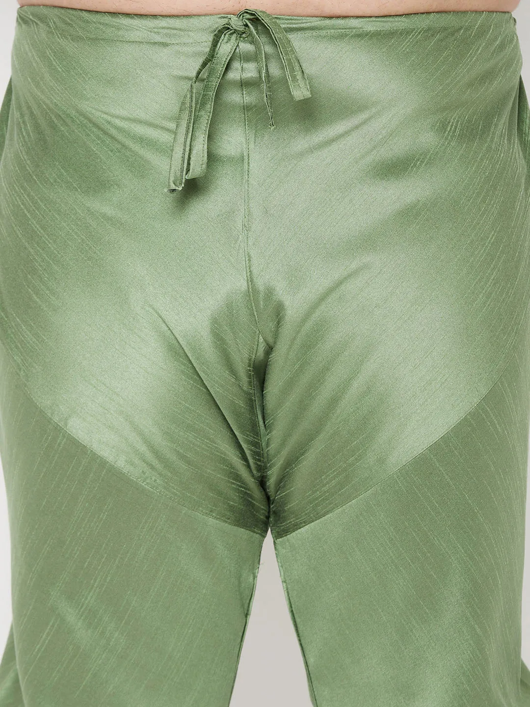 VASTRAMAY Green Cotton Silk Pyjama