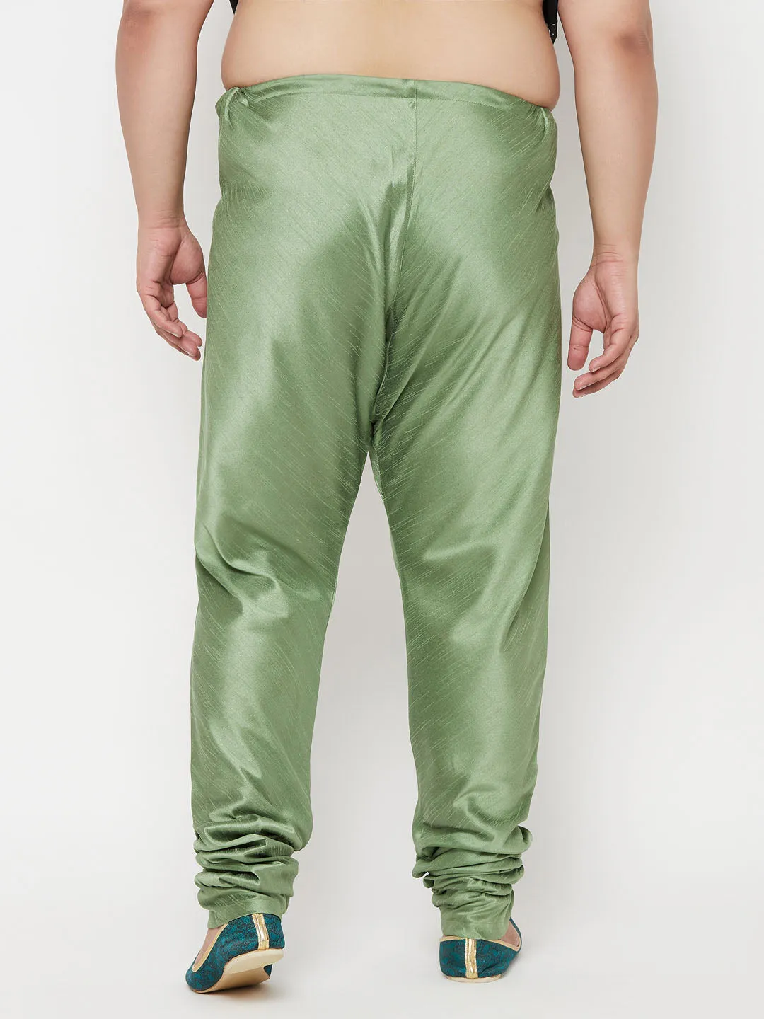 VASTRAMAY Green Cotton Silk Pyjama