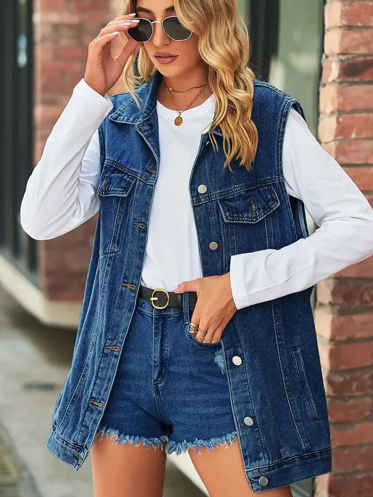 Vintage Loose-Fit Denim Vest