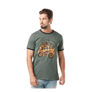 Von Dutch - Fire T Shirt - Grey/Orange