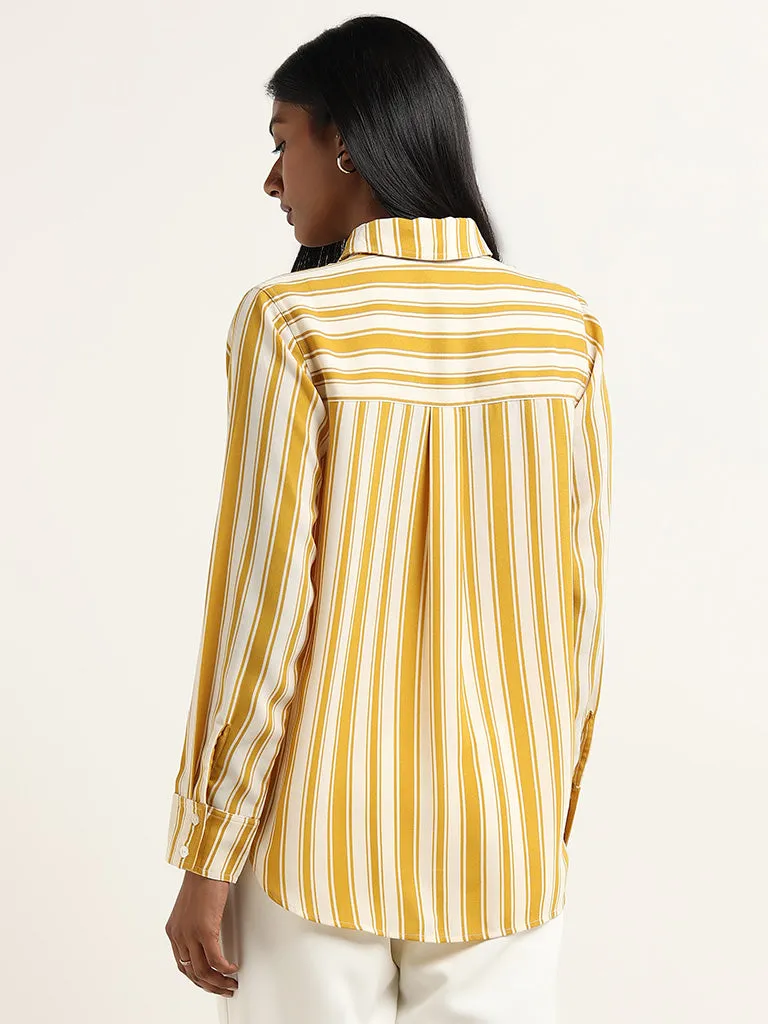 Wardrobe Yellow Striped Design Shirt