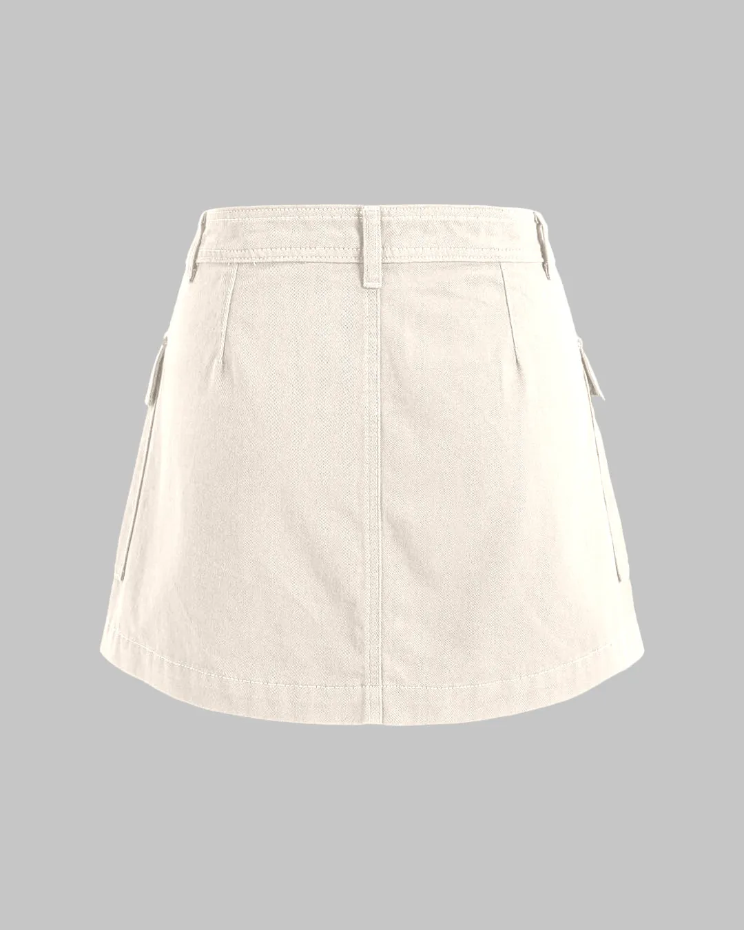 Y2K Trending Utility Skirt In Apricot