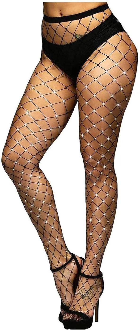 ZAFUL Women Sexy Black Floral Tight Fishnet Stockings