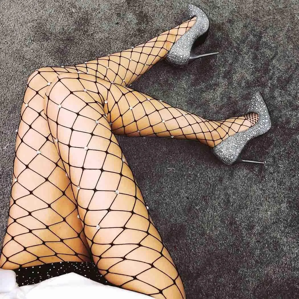 ZAFUL Women Sexy Black Floral Tight Fishnet Stockings