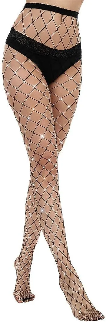 ZAFUL Women Sexy Black Floral Tight Fishnet Stockings